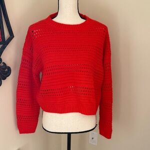 Vibrant Red Women's Crew Neck Sweater medium